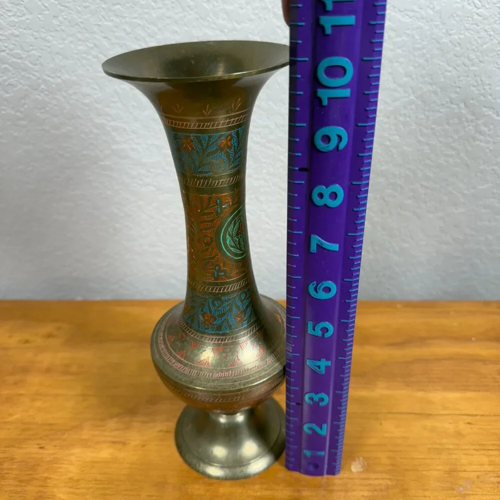 Painted‎ Brass Vase
